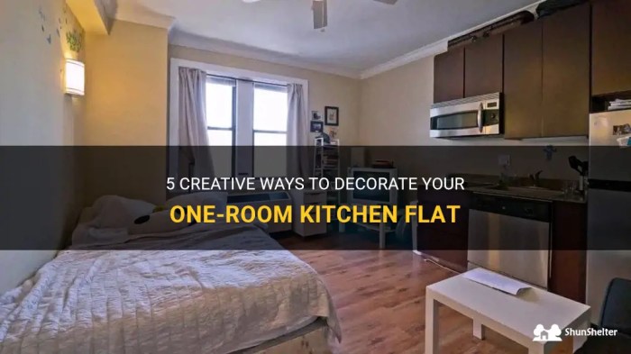 How to decorate one room kitchen flat