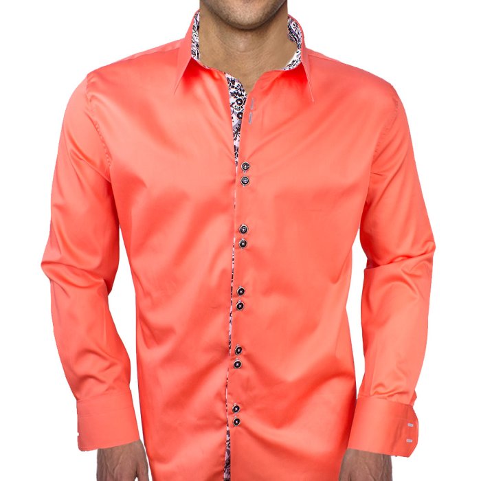 Coral dress shirt mens