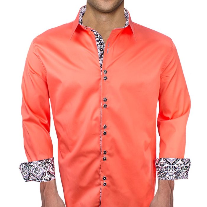 Coral dress shirt mens