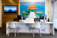 How to decorate a travel agency office