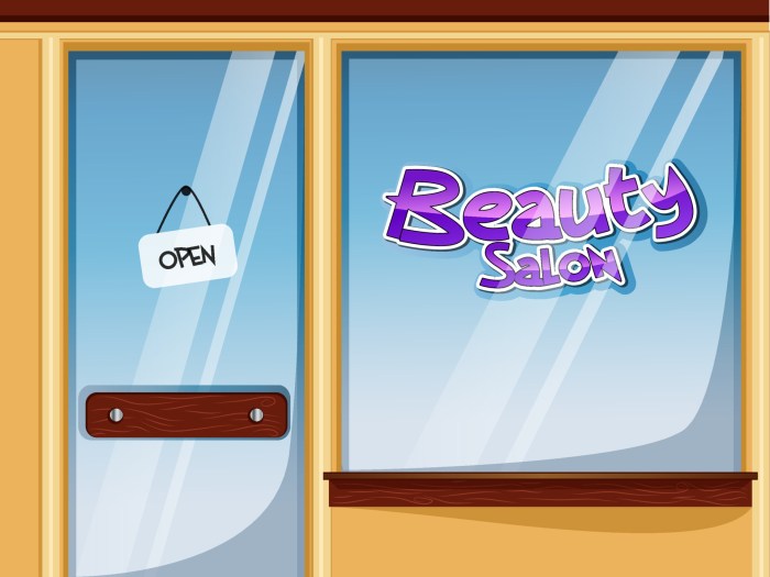 How to decorate a storefront window beauty salon