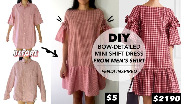 Diy dress from men's shirt