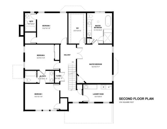 Plan plans floor house 2nd story two craftsman