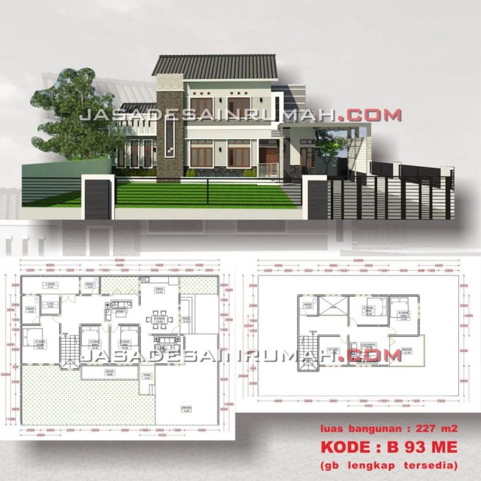 Desain rumah luas tanah 2x20m2