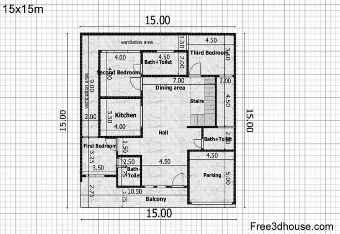 Desain rumah luas tanah 15x15