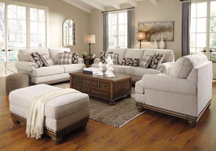 Living room set wheat ashley furniture